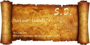 Salzer Donát névjegykártya